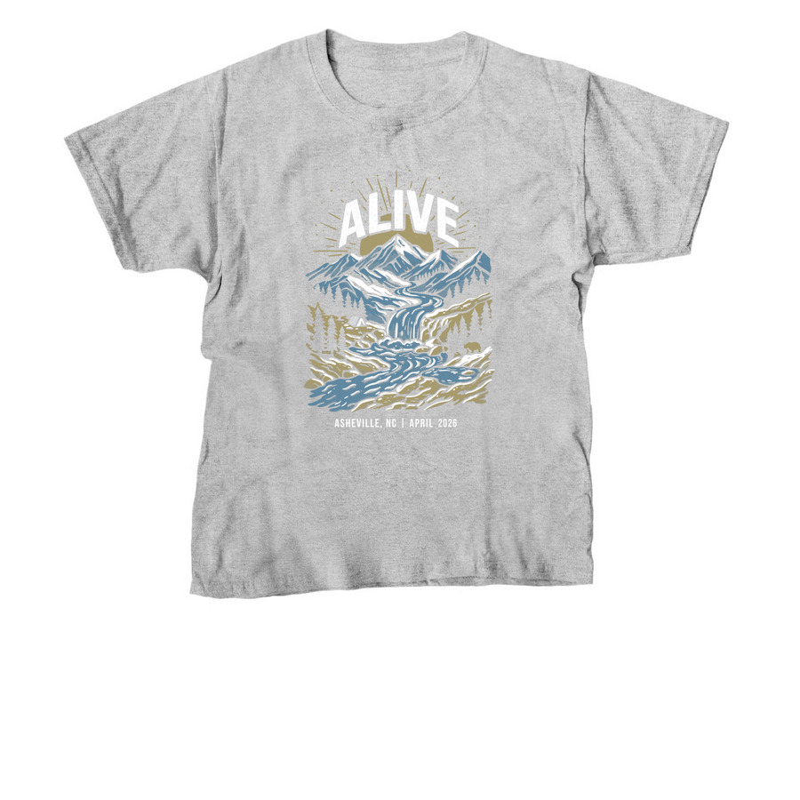 Alive: Asheville, NC | April 2026, a Sport Grey Youth Unisex Tee