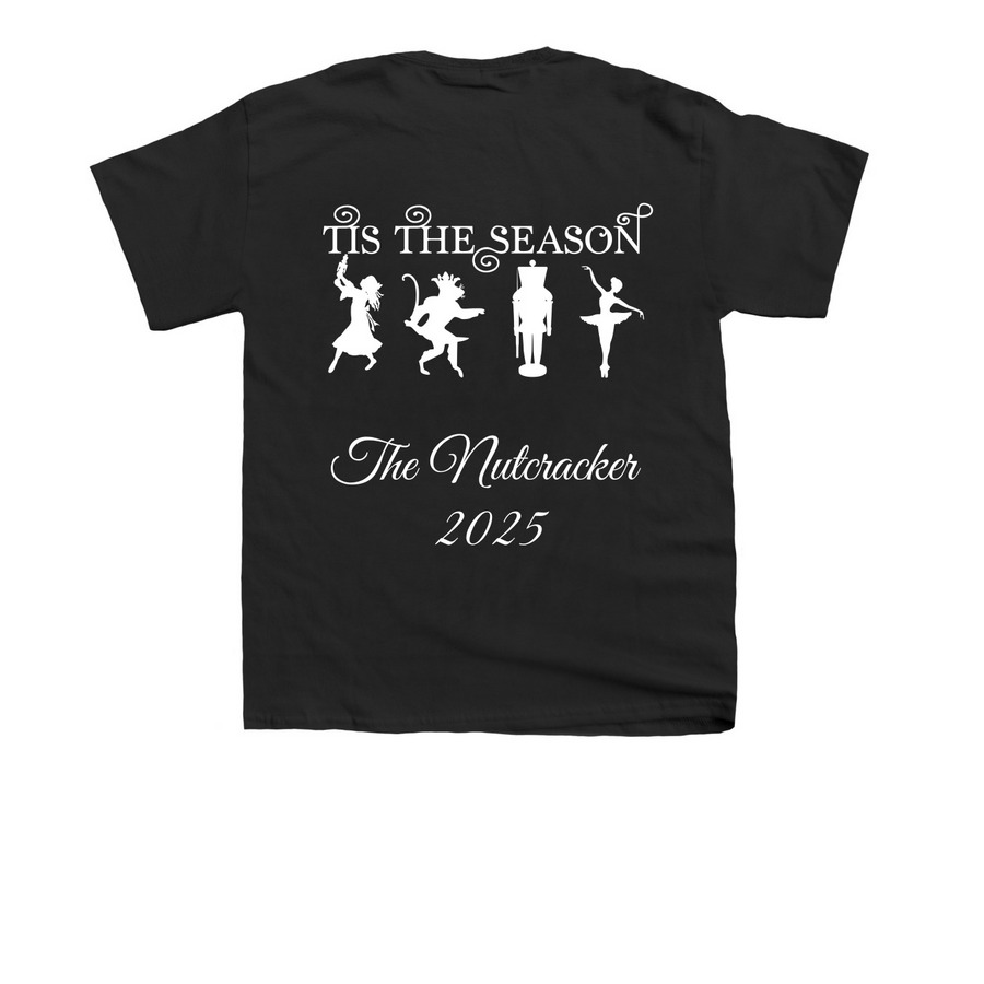 The Nutcracker 2025, a Black Youth Unisex Tee (back-view)
