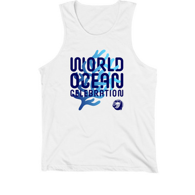 World Ocean Celebration #4, a White Premium Cotton Tank