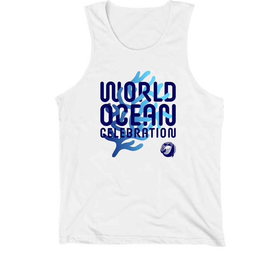 World Ocean Celebration #4, a White Premium Cotton Tank