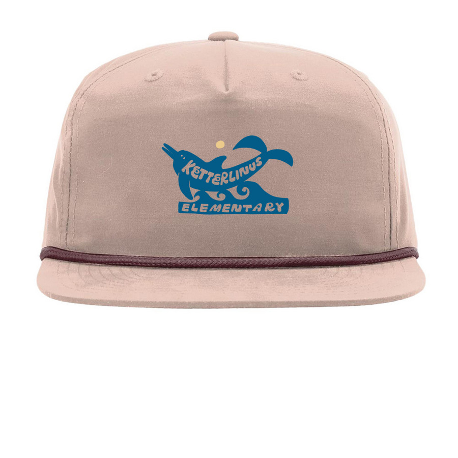 Dolphin Logo Hat, a Pale Peach/ Maroon Printed Umpqua Snapback Cap