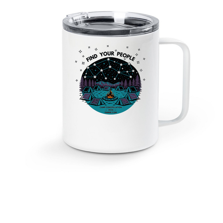 Roadtrip to Camp Constellation 2026!, a White Stainless Steel Travel Mug