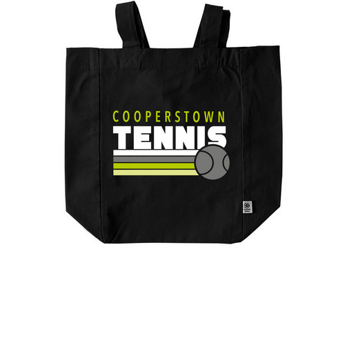 Cooperstown Tennis Tote Bag, a Black Recycled Cotton Tote Bag
