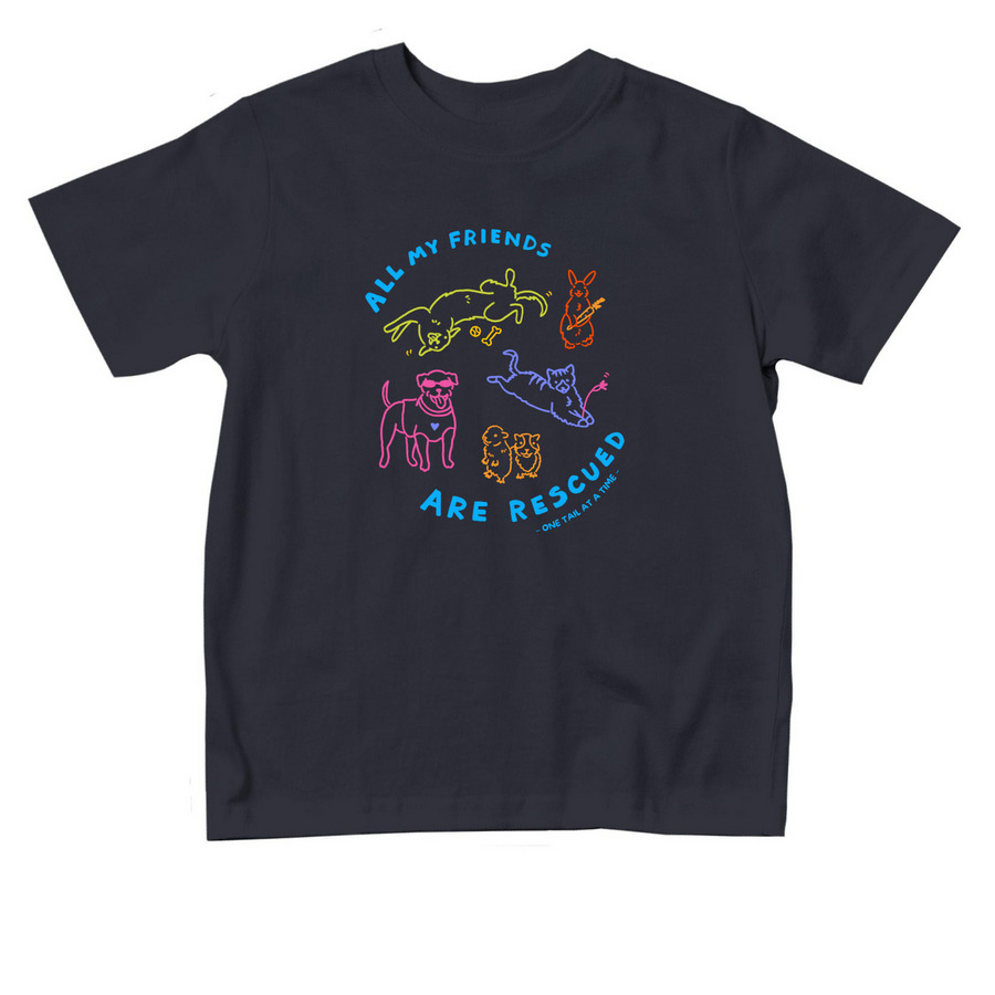 All My Friends are Rescued: Toddler Edition, a Navy Toddler Tee
