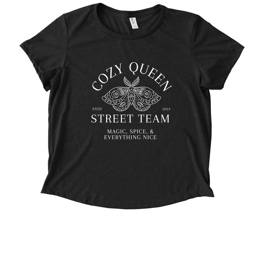 Cozy Queen, a Space Black Allmade Eco Triblend Women?s Scoop Neck Tee