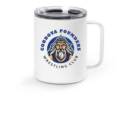 Pounders To-Go Mug, a White Stainless Steel Travel Mug