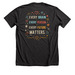 TX FASD - Brains are Beautiful, a Dark Grey Heather Premium Unisex Tee (back-view)