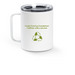 Corgi CleanUps Mean Mugging, a White Stainless Steel Travel Mug (back-view)