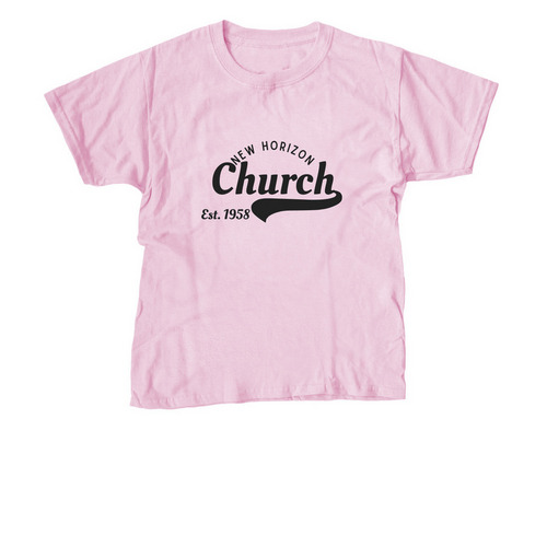 New Horizon Church, a Light Pink Youth Unisex Tee