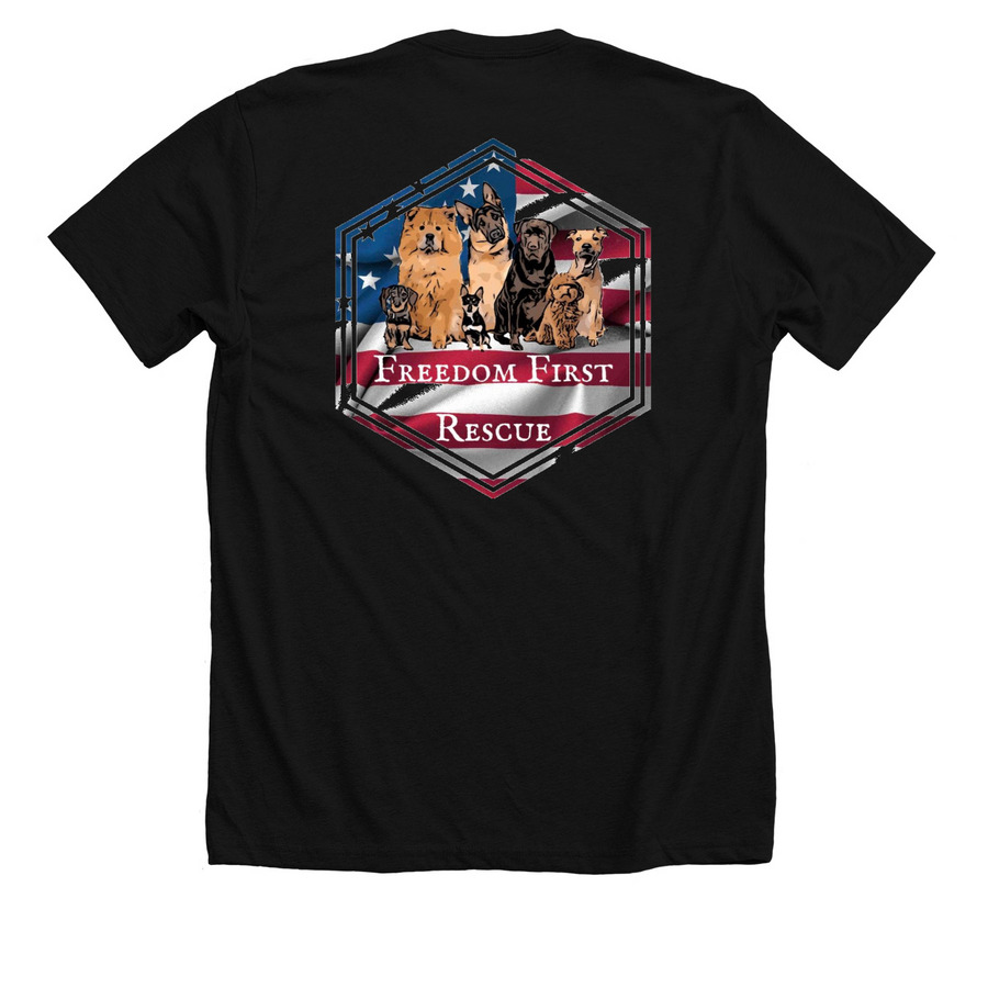 Canine Cancer Sucks, a Solid Black Blend Premium Unisex Tee (back-view)