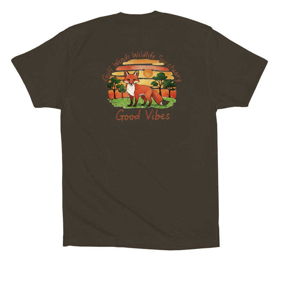 Good Vibes - Fox, a Army Premium Cotton Tee (back-view)