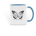 Unique Butterfly Mug, a Light Blue Two-Tone Ceramic Mug