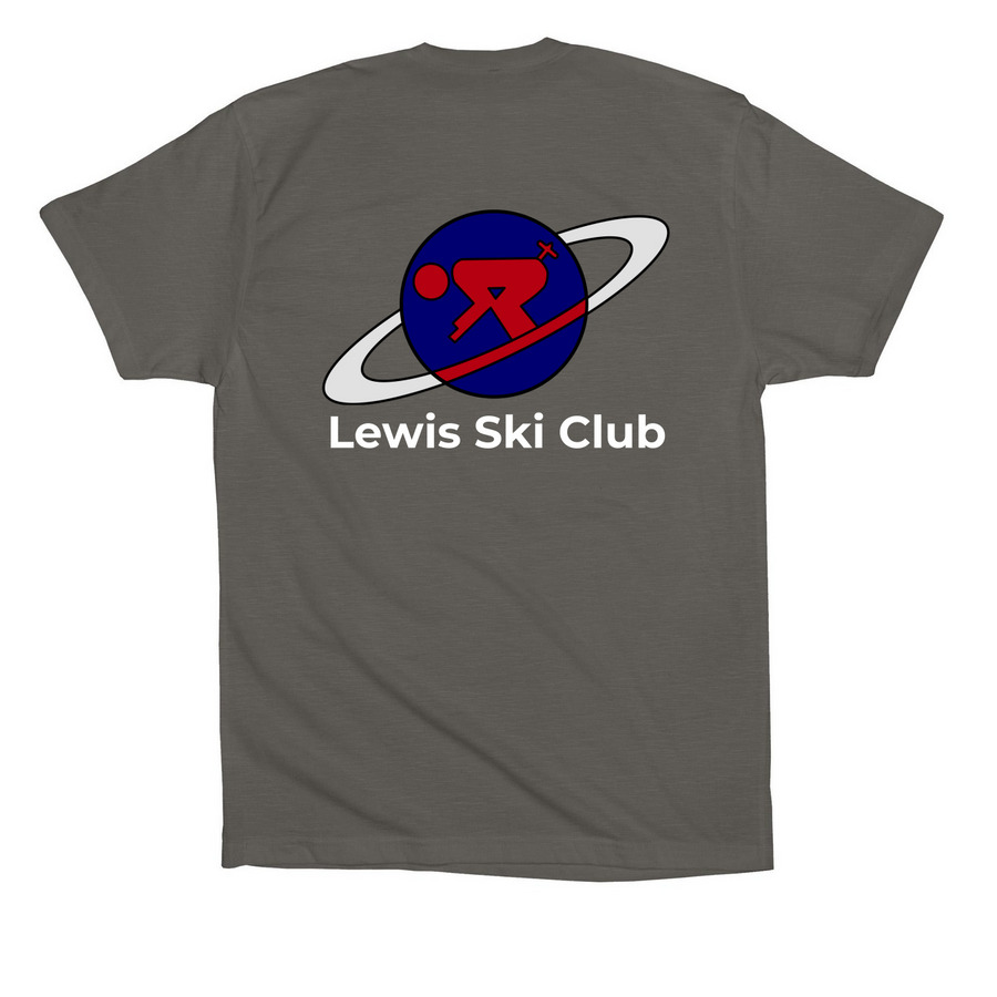 Lewis Ski Club - Summer Apparel, a Asphalt Premium Cotton Tee (back-view)