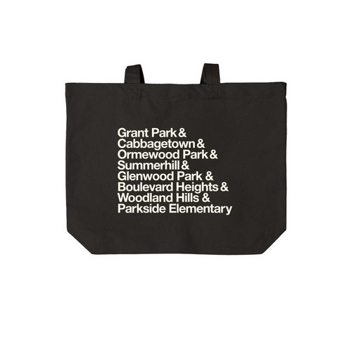 Neighborhood Tote Bag, a Deep Black Cotton Canvas Tote Bag