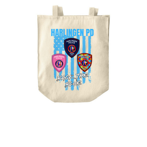 Harlingen Police Support Tote Bag, a Natural Over-the-Shoulder Shopping Tote Bag