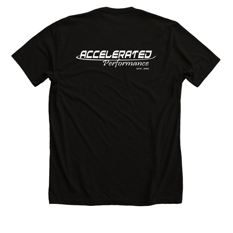 OG Accelerated - Est 2006, a Solid Black Blend Premium Unisex Tee (back-view)