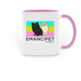 Buttons and Stitch Mugs, a Pink Two-Tone Ceramic Mug