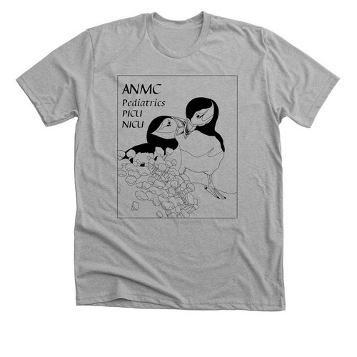 Puffin - B&W, a Athletic Heather Premium Unisex Tee