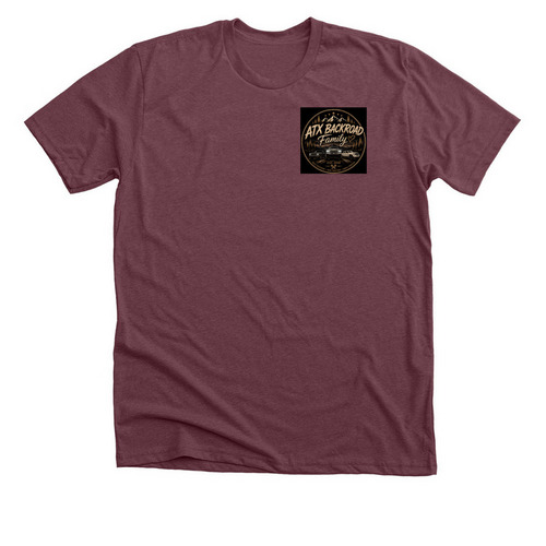 BackRaod Family Tee, a Heather Maroon Premium Unisex Tee