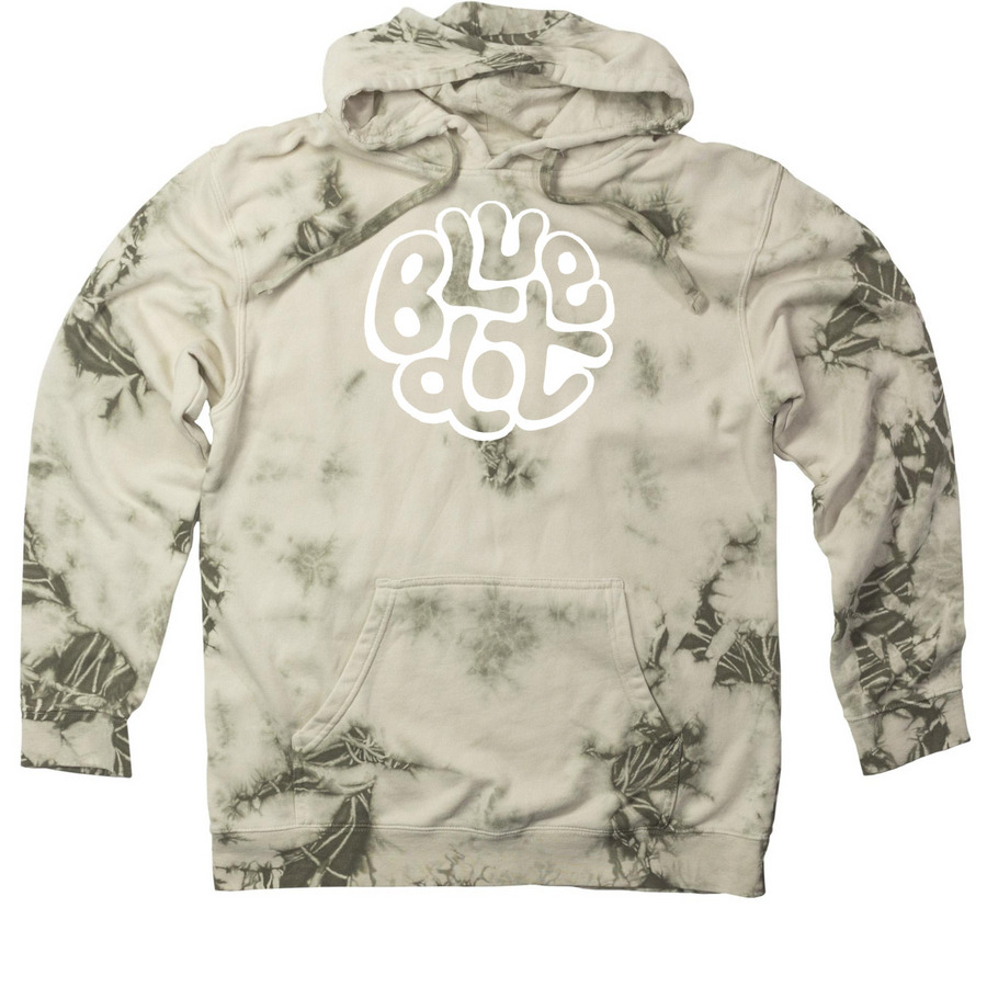 blue dot, a Olive Tie Dyed Pullover Hoodie