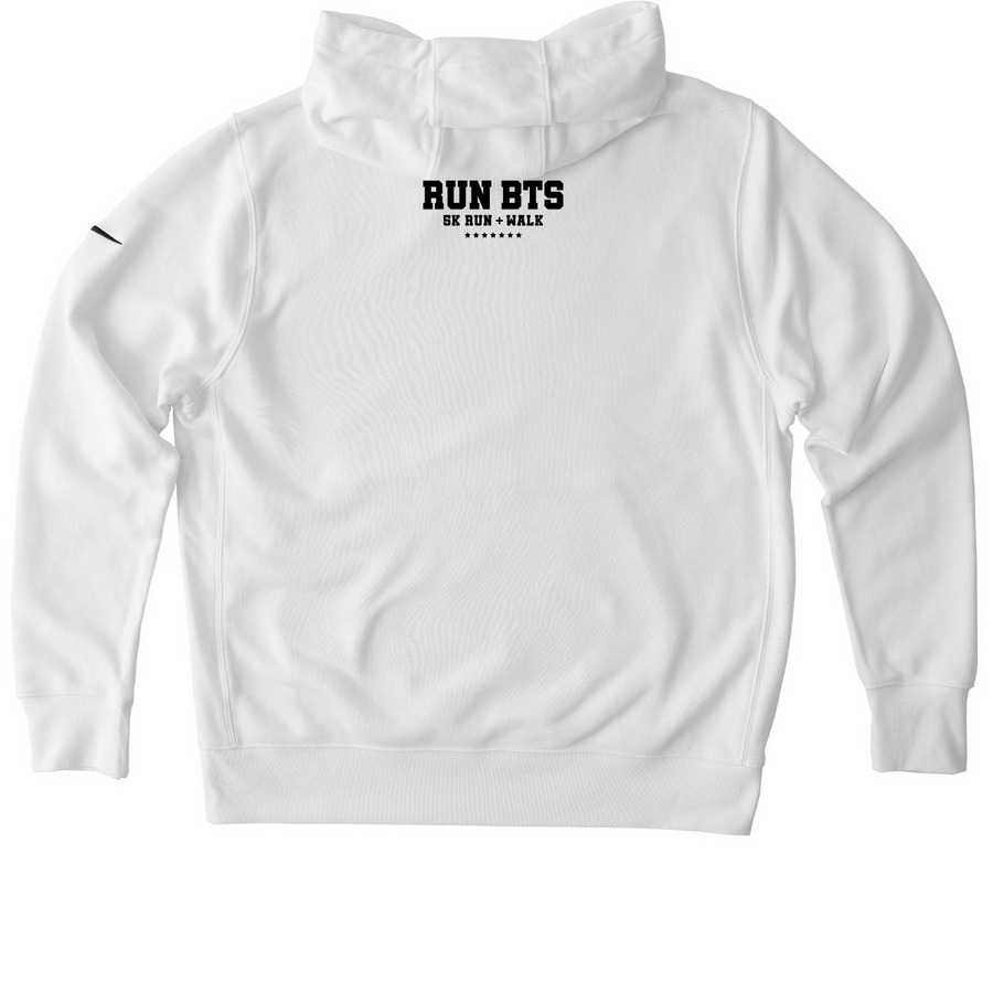 You Call, I Run (black) performance, a White Nike Club Fleece Pullover Hoodie (back-view)