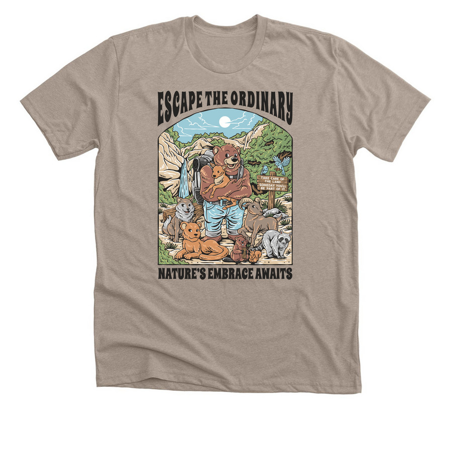 Natures Embrace Awaits (Version #2), a Heather Stone Premium Unisex Tee