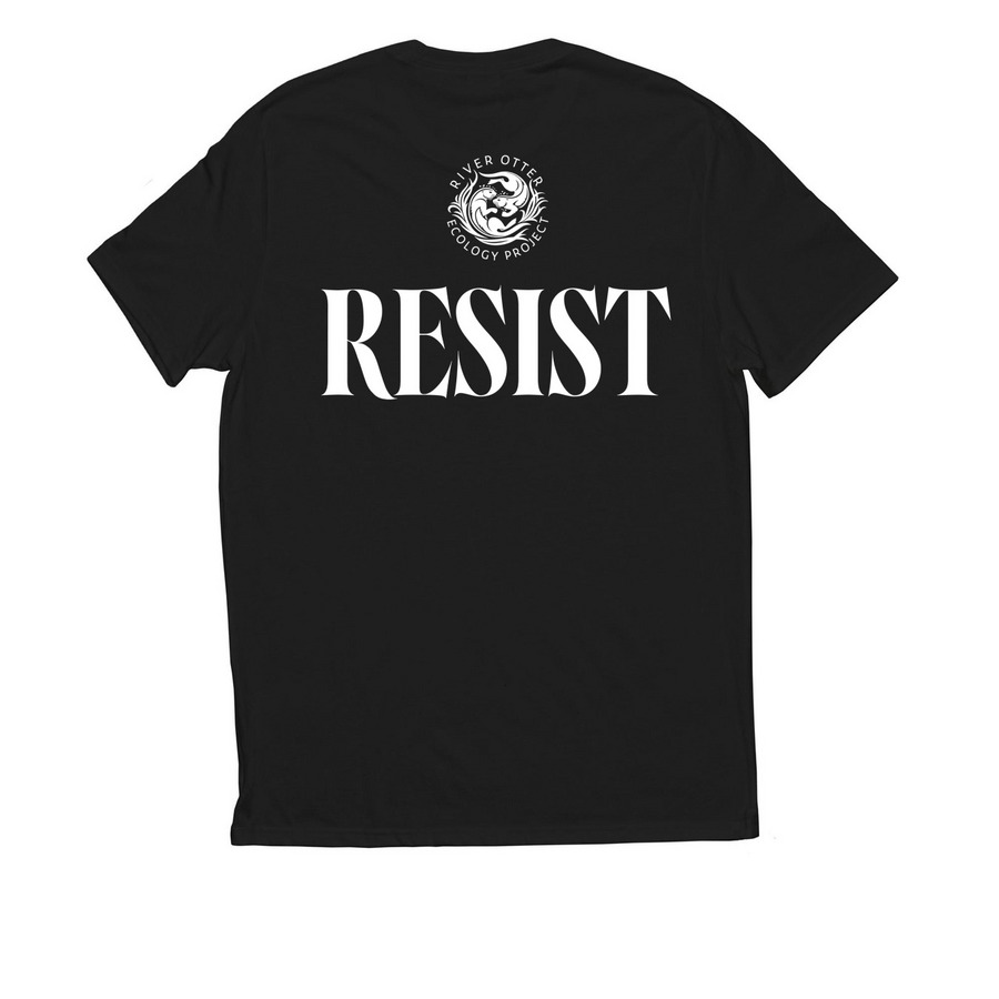 Otters Not Autocrats Shirts, a Deep Black Allmade Eco Triblend Unisex Tee (back-view)