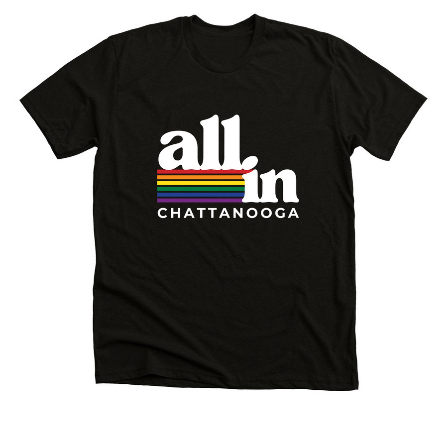 All In Chattanooga: Pride Edition 2, a Black Heather Premium Unisex Tee