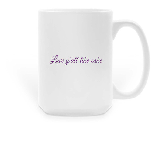 Love y'all like cake mug, a White Large Coffee Mug