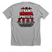 Train. Prepare. Protect. | Support P.A.W.S., a Athletic Heather Premium Unisex Tee (back-view)
