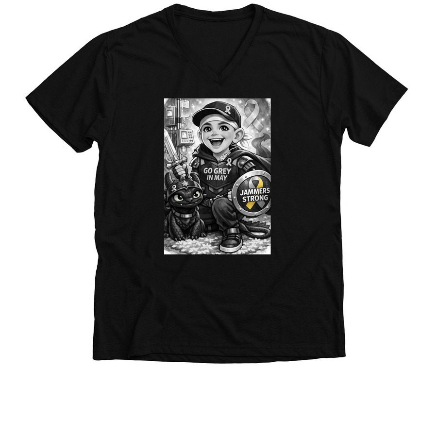 GO GREY IN MAY, a Solid Black Blend Premium V-Neck Tee