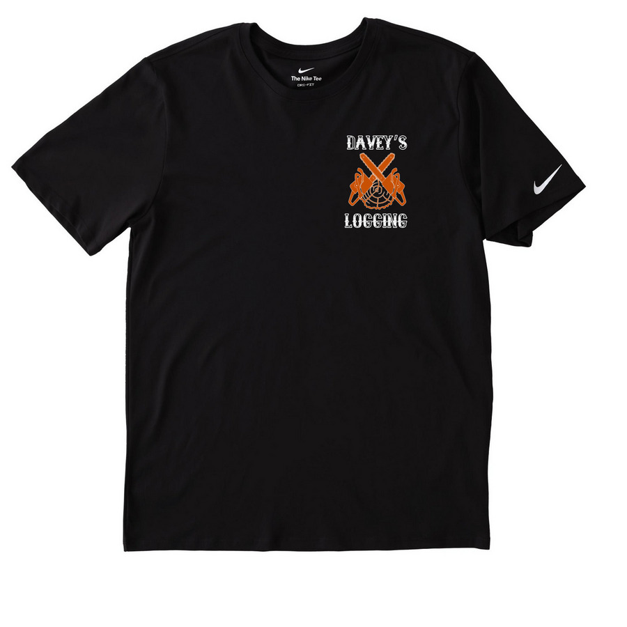 Davey?s logging apparel, a Black Nike Dri-FIT Jersey Blend Performance Tee