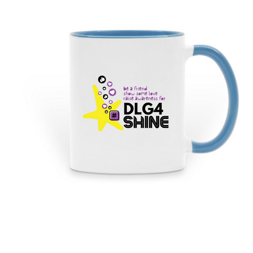 #DLG4 SHINE (mug), a Light Blue Two-Tone Ceramic Mug