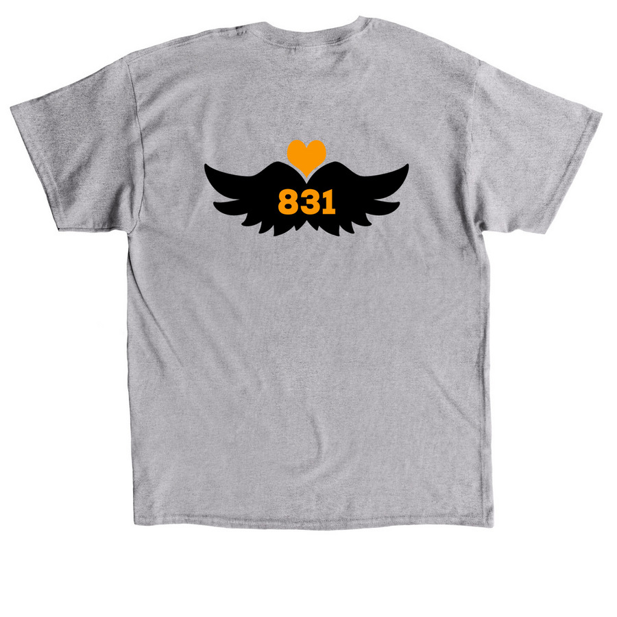 831 Design, a Sport Grey Classic Unisex Tee (back-view)