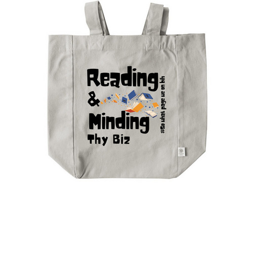 Reading & Minding Thy Biz, a Natural Recycled Cotton Tote Bag