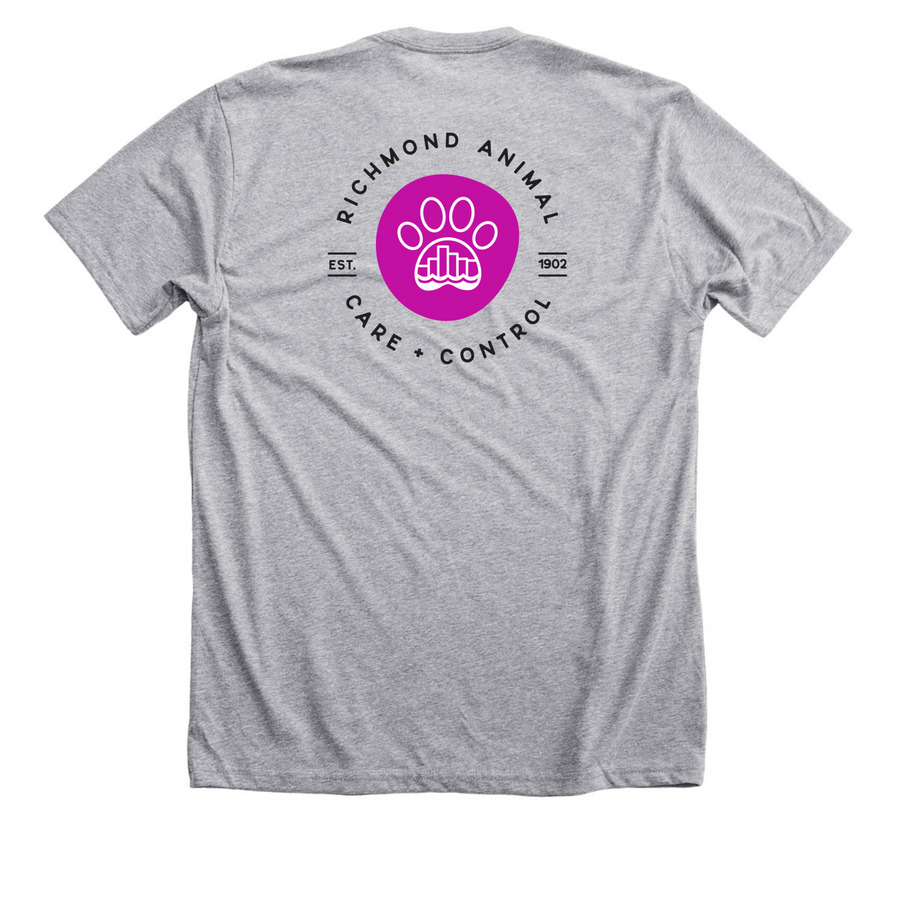 Brewpub & Patio Pups, a Athletic Heather Premium Unisex Tee (back-view)