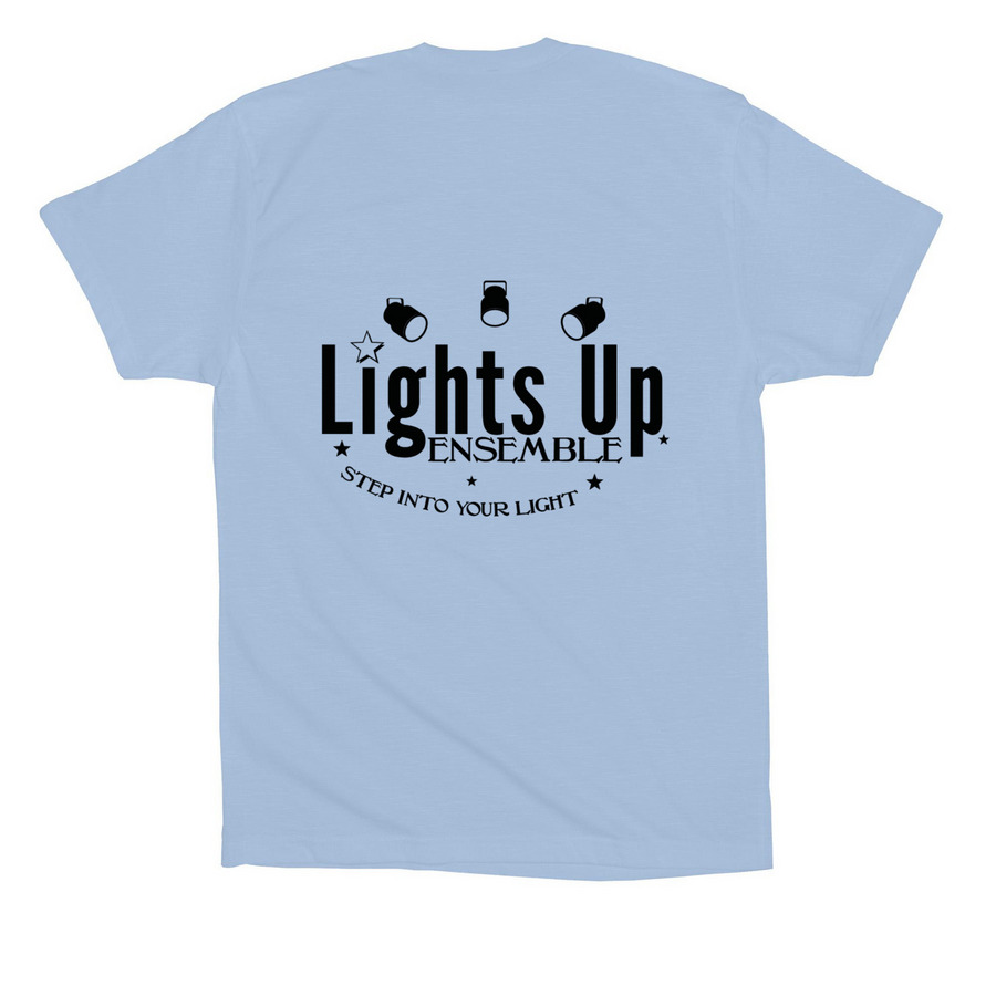 LUE Front & Back Logo Collection, a Baby Blue Premium Cotton Tee (back-view)