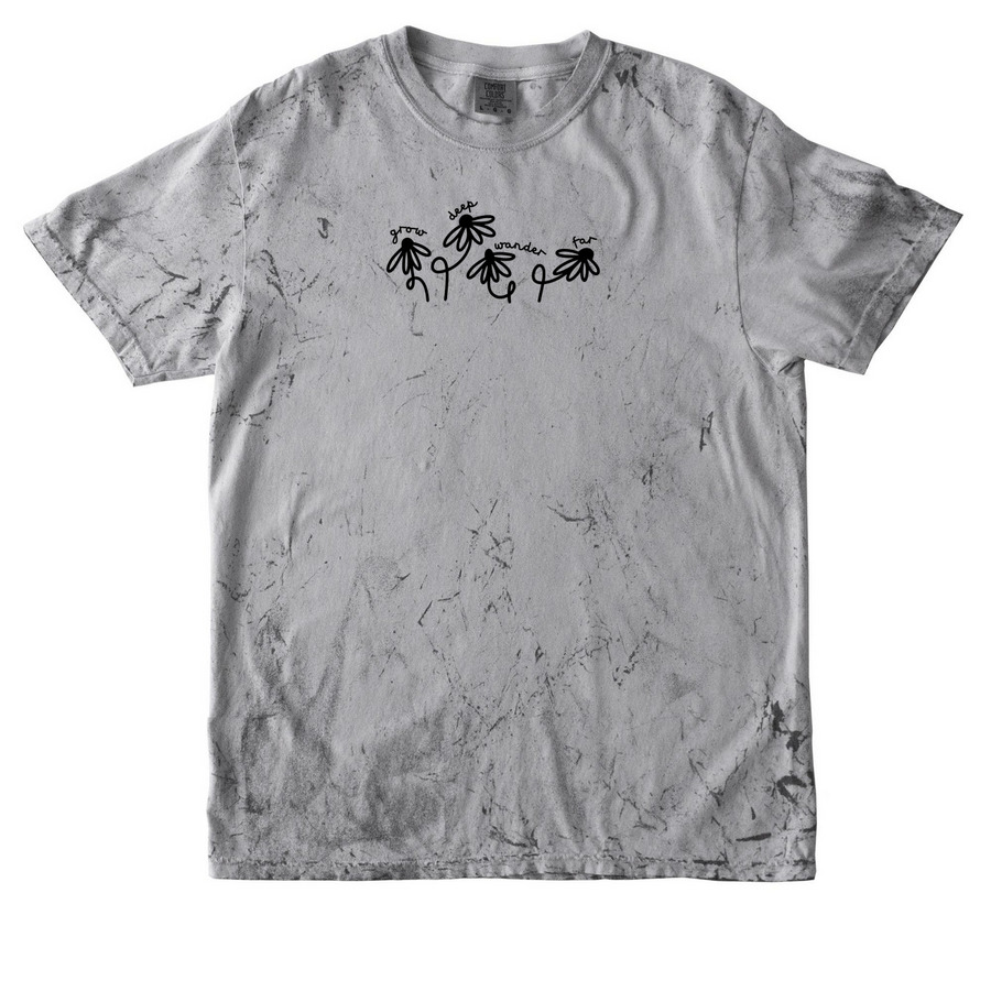 Grow Deep, Wander Far, a Smoke Comfort Colors Colorblast Tee