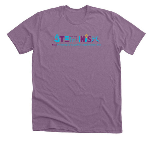 STEMINISM Definition Shirts, a Heather Purple Premium Unisex Tee