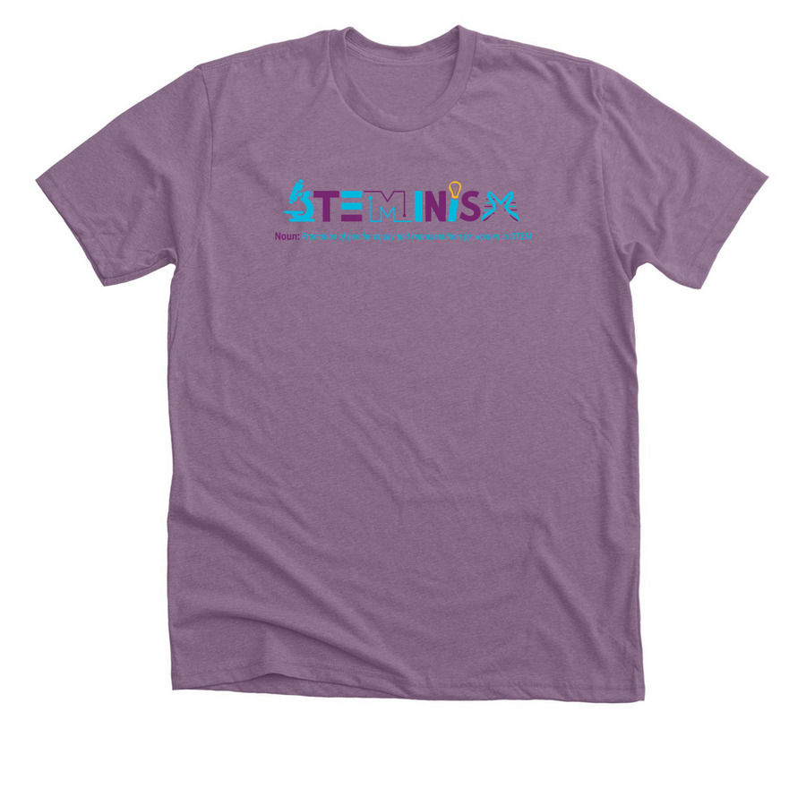 STEMINISM Definition Shirts, a Heather Purple Premium Unisex Tee