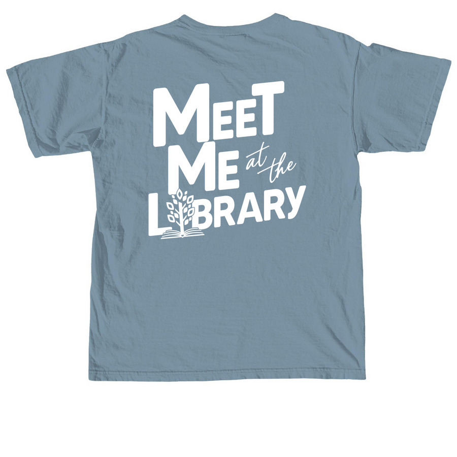 Friends of Prescott Public Library Shirts, a Ice Blue Comfort Colors Unisex Tee (back-view)