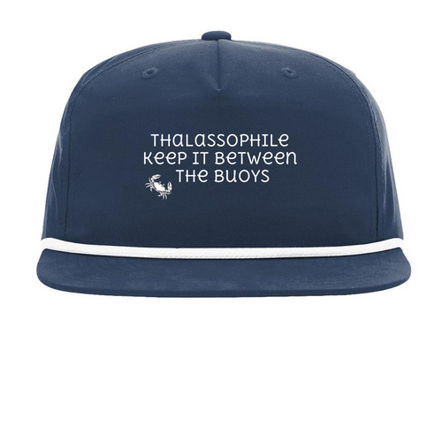 LOVE OF THE SEA&nbsp;, a Navy/ White Printed Umpqua Snapback Cap