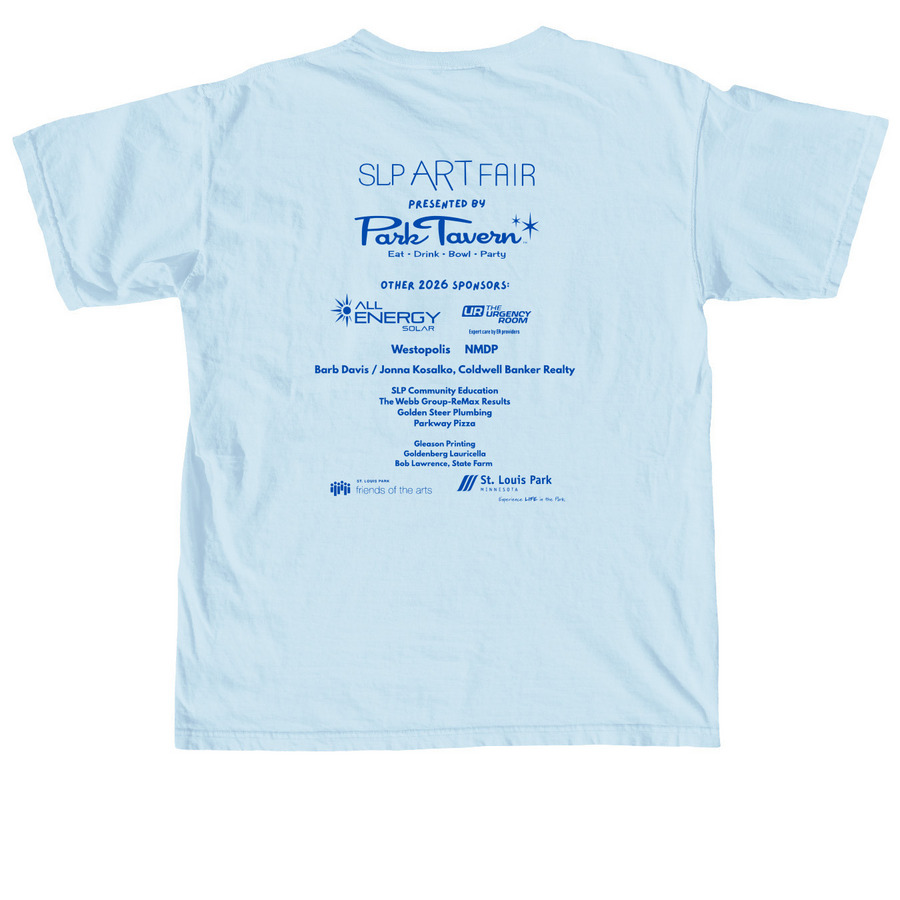 SLP Art Fair 2026 T-Shirt, a Chambray Comfort Colors Unisex Tee (back-view)