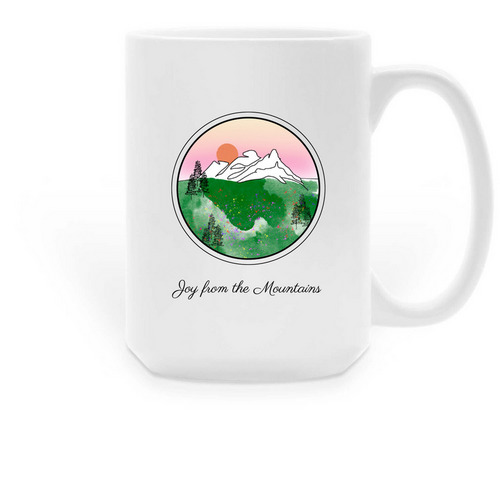Joy from the Mountains mug??, a White Large Coffee Mug