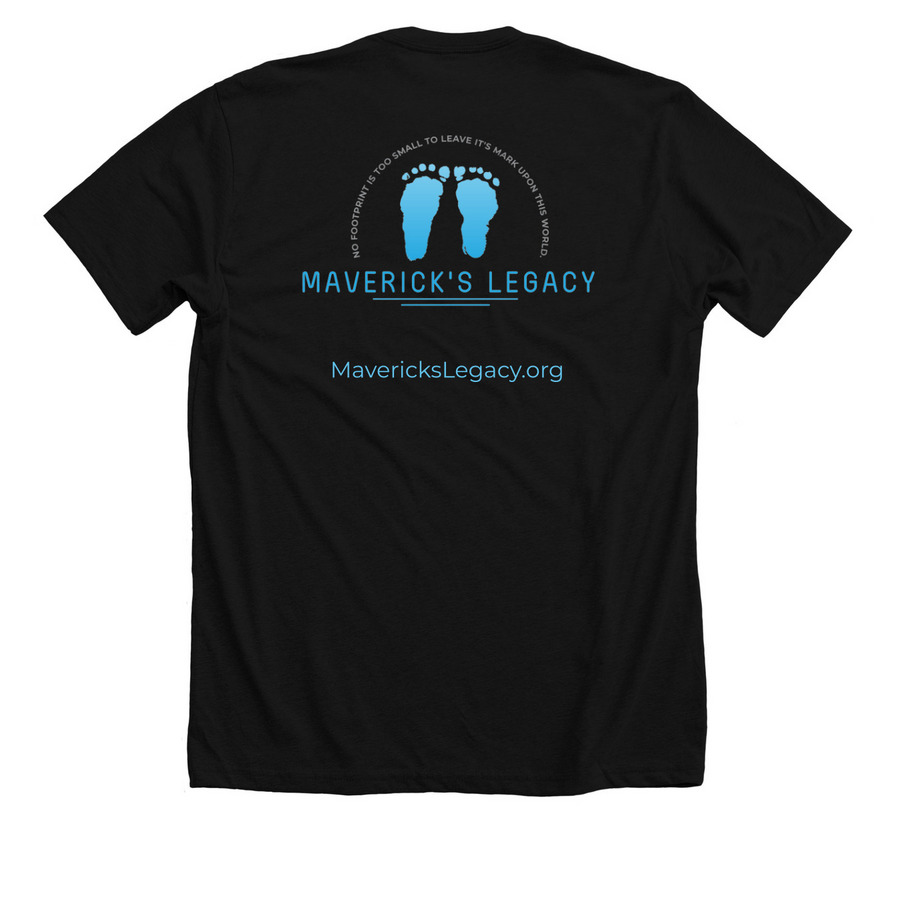 Maverick's Legacy Shirts: Double Sided, a Solid Black Blend Premium Unisex Tee (back-view)