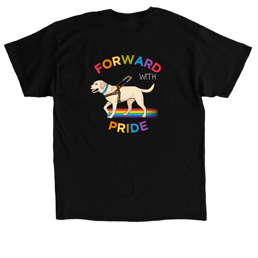 Forward with Pride, a Black Classic Unisex Tee (back-view)