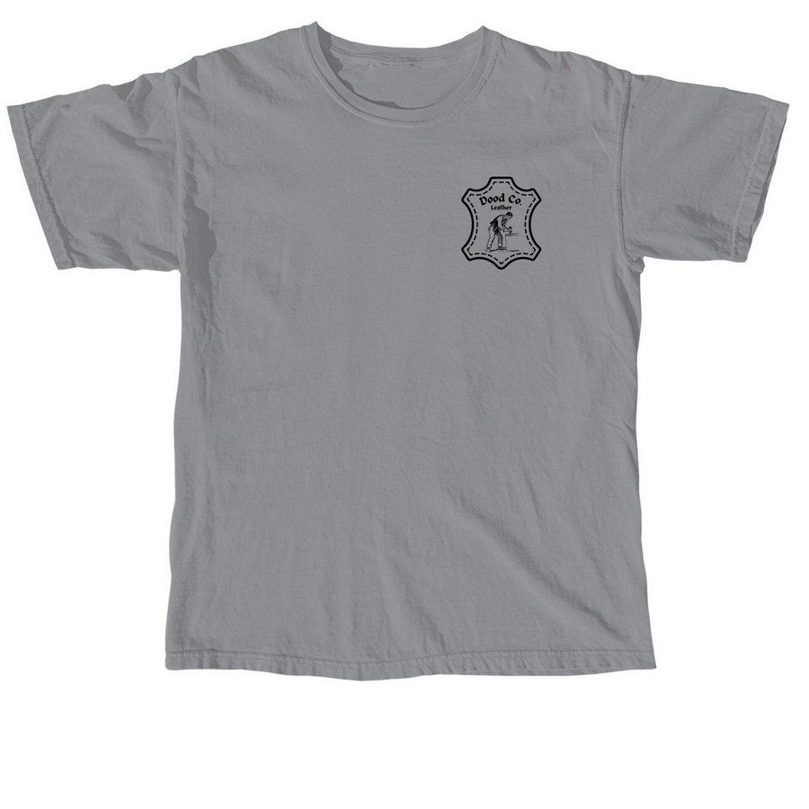 Dood Co. Leather Tee, a Granite Comfort Colors Unisex Tee