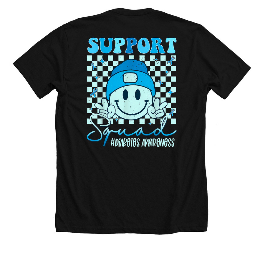 T1DeMalia Support Squad Back, a Solid Black Blend Premium Unisex Tee (back-view)