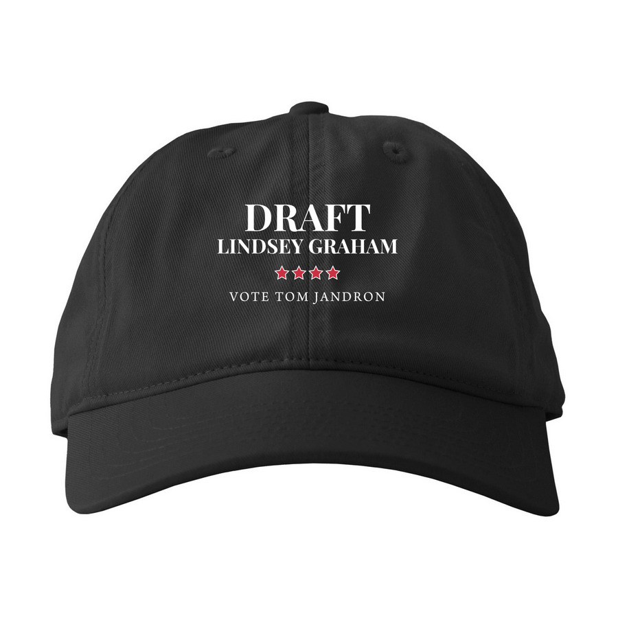 Draft Graham/Vote Jandron Hats, a Black Printed Eco Baseball Cap