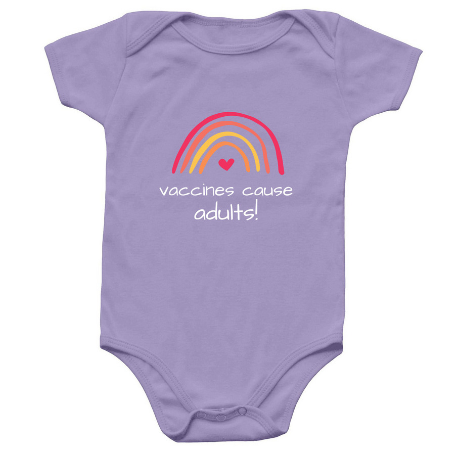 Vaccines Cause Adults Onsie, a Lavender Infant Onesie